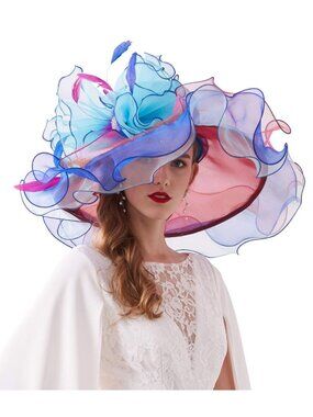 Organza Floral Fascinator Wedding Church Tea Party Hat Multicolor